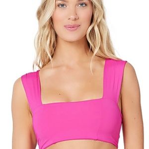 B528 NWT L Space Women's  Parker Bikini Top Swimwear  Size S Bougainvillea